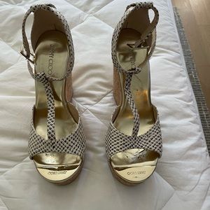 Jimmy Choo Platform Cork Wedges